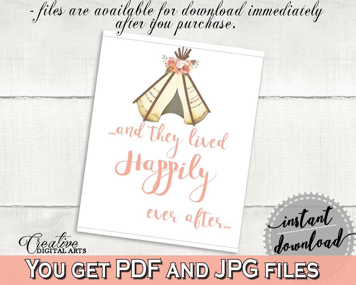 Happily Ever After Bridal Shower Happily Ever After Tribal Bridal Shower Happily Ever After Bridal Shower Tribal Happily Ever After 9ENSG - Digital Product