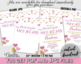 Bachelorette Weekend Invitation Editable in Glitter Hearts Bridal Shower Gold And Pink Theme, bash weekend,  valentine shower,  - WEE0X - Digital Product