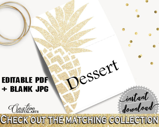 Food Tent Bridal Shower Food Tent Pineapple Bridal Shower Food Tent Bridal Shower Pineapple Food Tent Gold White party ideas, prints 86GZU - Digital Product