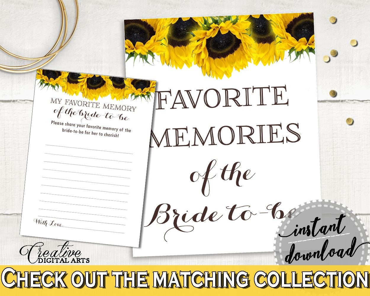 Favorite Memories Bridal Shower Favorite Memories Sunflower Bridal Shower Favorite Memories Bridal Shower Sunflower Favorite Memories SSNP1 - Digital Product