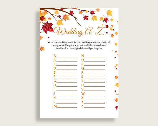 Wedding Game Bridal Shower Wedding Game Fall Bridal Shower Wedding Game Bridal Shower Autumn Wedding Game Brown Yellow printables YCZ2S