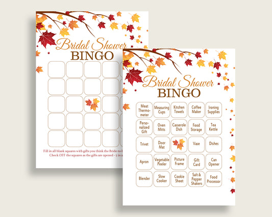 Bingo Bridal Shower Bingo Fall Bridal Shower Bingo Bridal Shower Autumn Bingo Brown Yellow party décor party supplies party theme YCZ2S