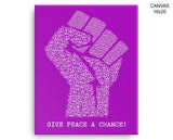 Give Peace A Chance Print, Beautiful Wall Art with Frame and Canvas options available Inspirational