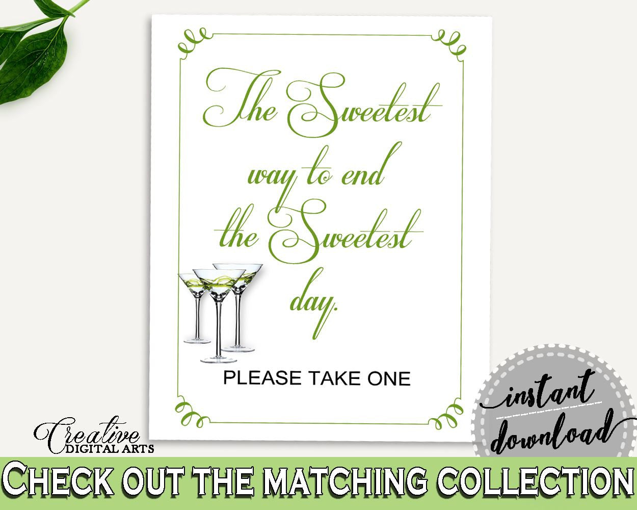 Sweetest Way Bridal Shower Sweetest Way Modern Martini Bridal Shower Sweetest Way Bridal Shower Modern Martini Sweetest Way Green ARTAN - Digital Product