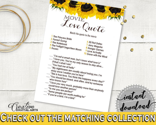 Movie Love Quotes Bridal Shower Movie Love Quotes Sunflower Bridal Shower Movie Love Quotes Bridal Shower Sunflower Movie Love Quotes SSNP1 - Digital Product