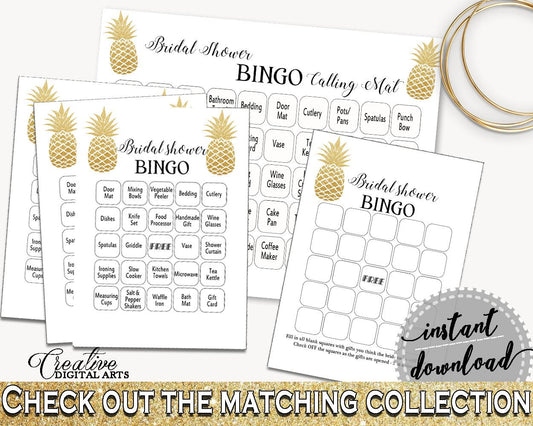 Bingo 60 Cards Bridal Shower Bingo 60 Cards Pineapple Bridal Shower Bingo 60 Cards Bridal Shower Pineapple Bingo 60 Cards Gold White 86GZU - Digital Product