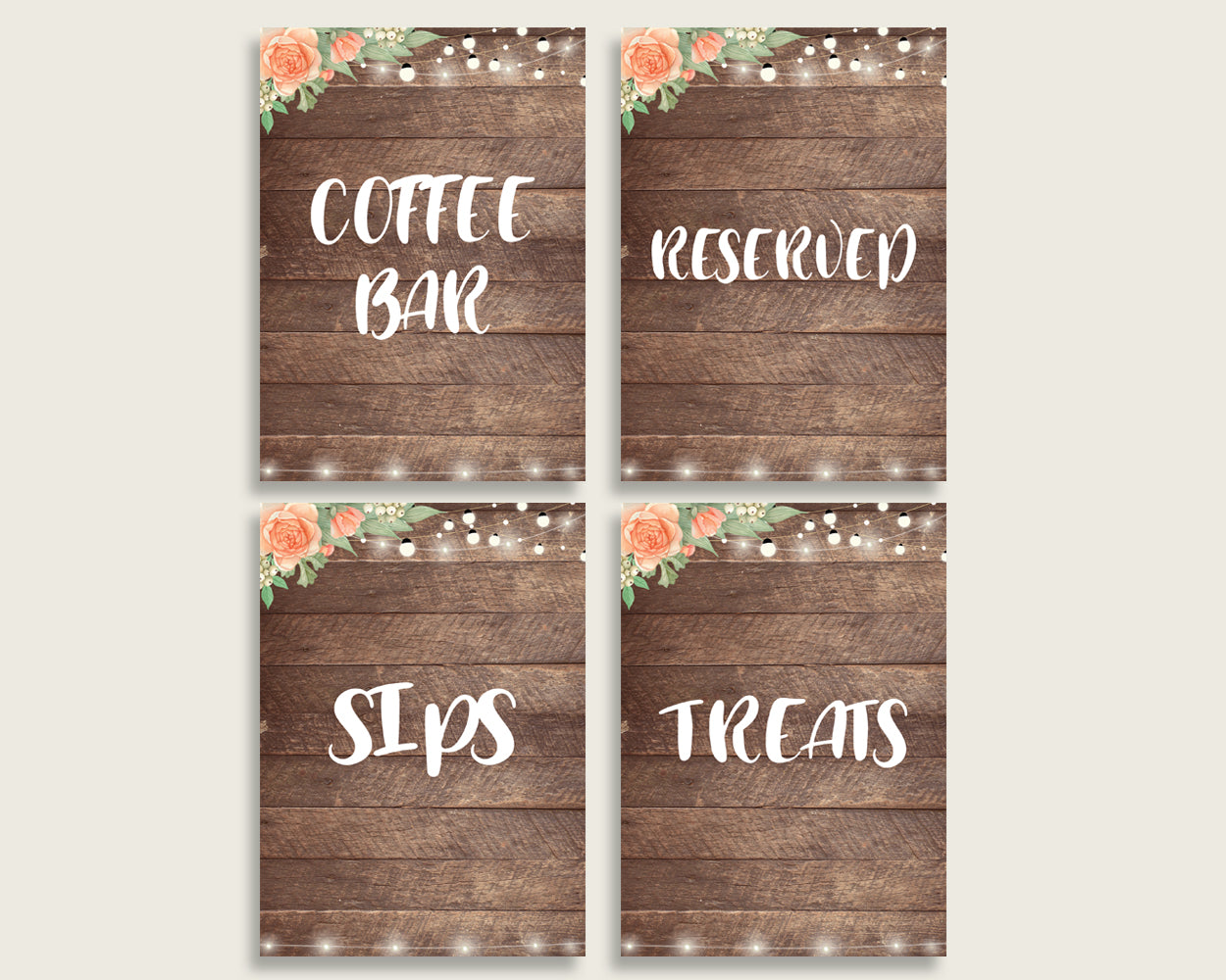 Table Signs Bridal Shower Table Signs Rustic Bridal Shower Table Signs Bridal Shower Flowers Table Signs Brown Beige printables shower SC4GE