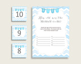 Blue White How Old Was The Mommy To Be, Boy Baby Shower Game Printable, Chevron Guess Mommy's Age Game, Instant Download, Stripy Lines cbl01