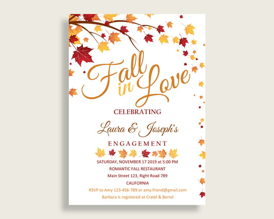 Invitation Bridal Shower Invitation Fall Bridal Shower Invitation Bridal Shower Autumn Invitation Brown Yellow party theme prints YCZ2S