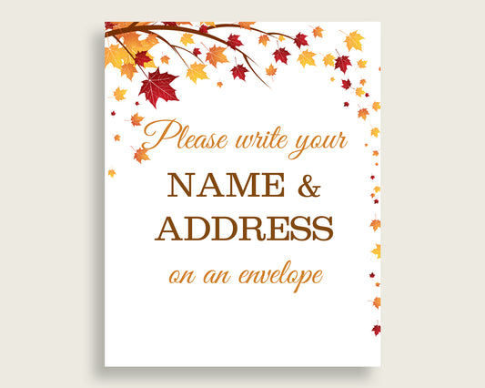 Addressing Sign Bridal Shower Addressing Sign Fall Bridal Shower Addressing Sign Bridal Shower Autumn Addressing Sign Brown Yellow YCZ2S