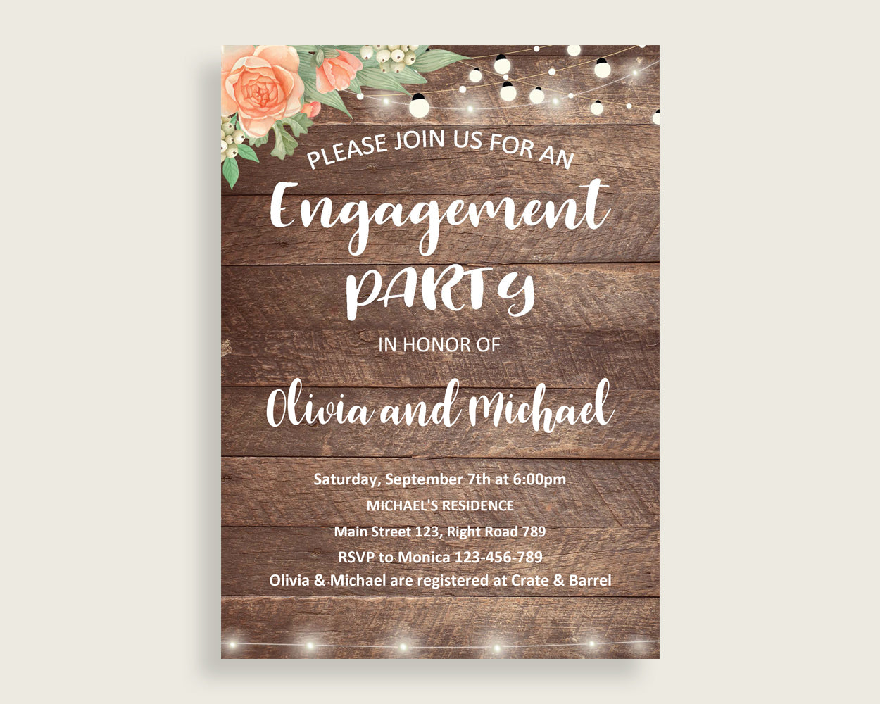 Engagement Party Invitation Bridal Shower Engagement Party Invitation Rustic Bridal Shower Engagement Party Invitation Bridal Shower SC4GE