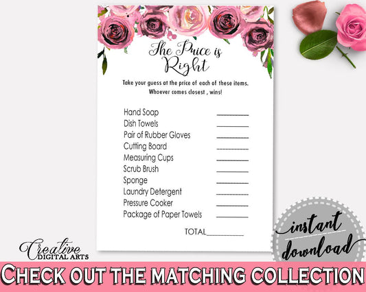 Price Is Right Bridal Shower Price Is Right Floral Bridal Shower Price Is Right Bridal Shower Floral Price Is Right Pink Purple - BQ24C - Digital Product