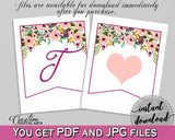 Watercolor Flowers Bridal Shower Banner in White And Pink, decoration symbols, watercolor shower, printables, pdf jpg, prints - 9GOY4 - Digital Product