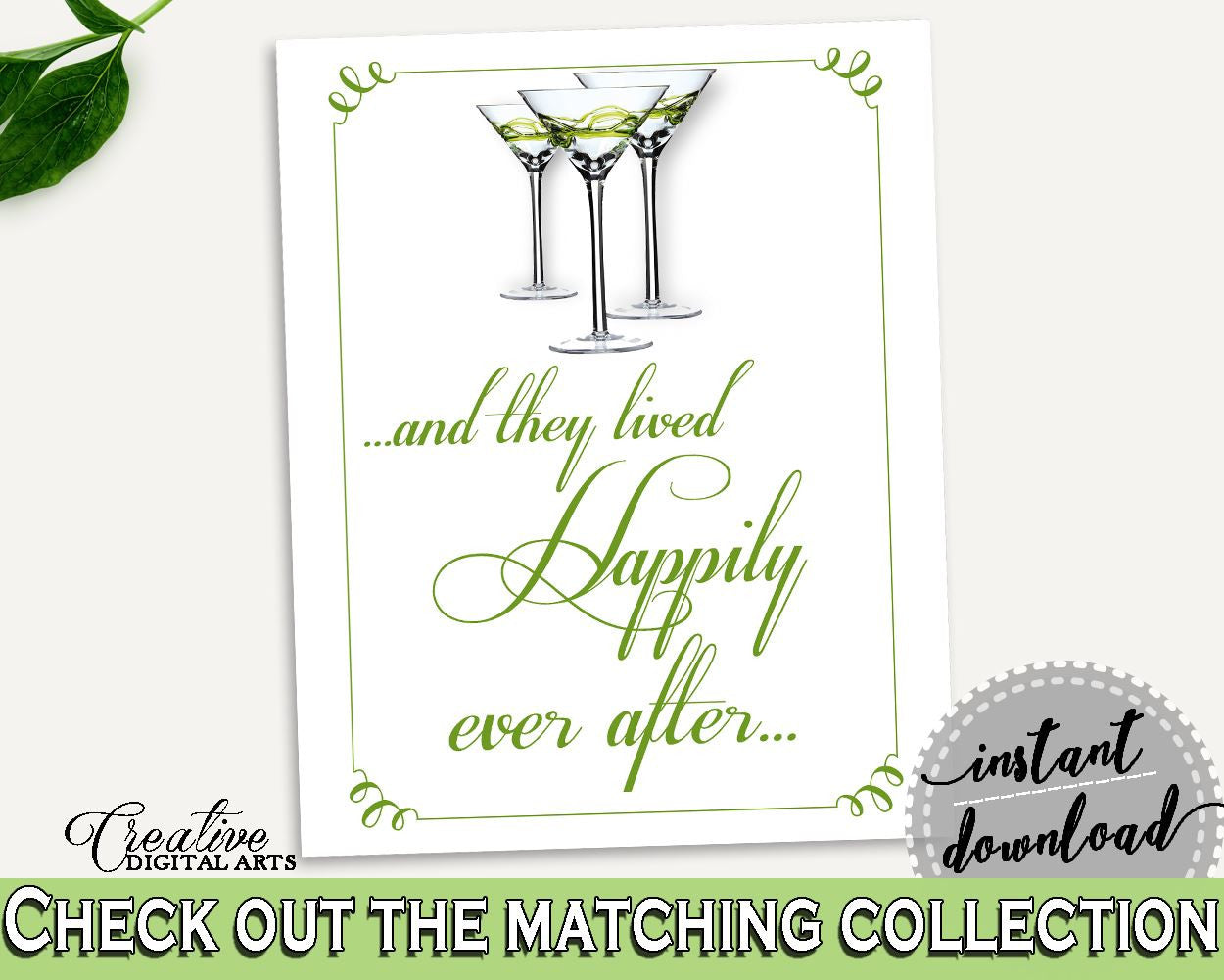 Happily Ever After Bridal Shower Happily Ever After Modern Martini Bridal Shower Happily Ever After Bridal Shower Modern Martini ARTAN - Digital Product