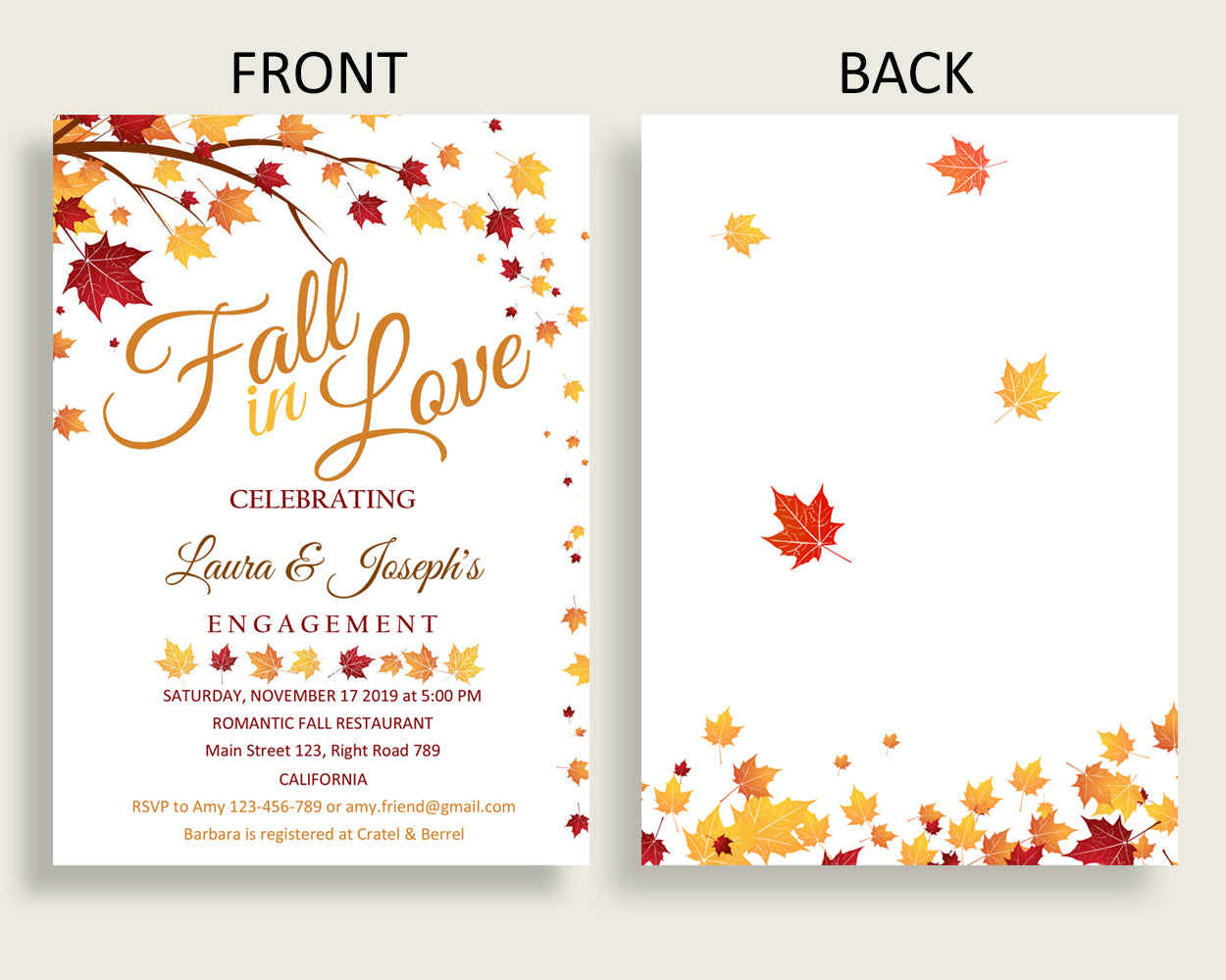 Invitation Bridal Shower Invitation Fall Bridal Shower Invitation Bridal Shower Autumn Invitation Brown Yellow party theme prints YCZ2S