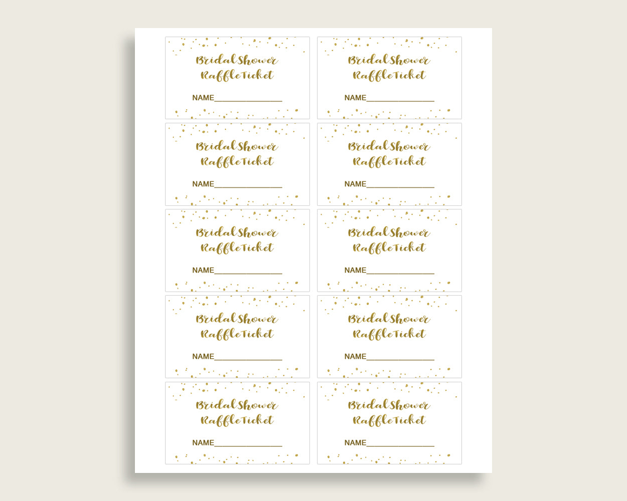 Raffle Ticket Bridal Shower Raffle Ticket Gold Bridal Shower Raffle Ticket Bridal Shower Gold Raffle Ticket Gold White prints party G2ZNX