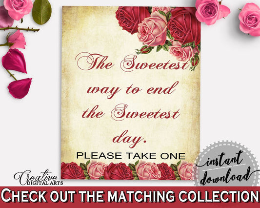 Sweetest Way Bridal Shower Sweetest Way Vintage Bridal Shower Sweetest Way Bridal Shower Vintage Sweetest Way Red Pink party decor XBJK2 - Digital Product