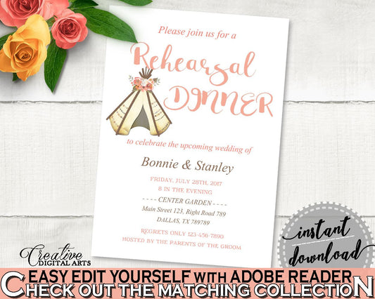 Rehearsal Dinner Invitation Bridal Shower Rehearsal Dinner Invitation Tribal Bridal Shower Rehearsal Dinner Invitation Bridal Shower 9ENSG - Digital Product