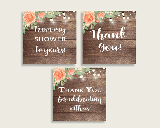 Favor Tags Bridal Shower Favor Tags Rustic Bridal Shower Favor Tags Bridal Shower Flowers Favor Tags Brown Beige party decor prints SC4GE