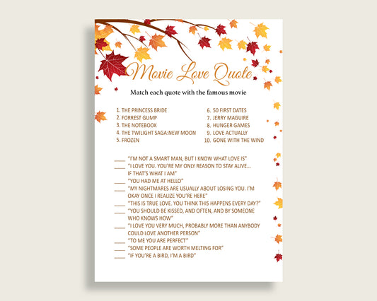 Movie Love Quotes Bridal Shower Movie Love Quotes Fall Bridal Shower Movie Love Quotes Bridal Shower Autumn Movie Love Quotes Brown YCZ2S