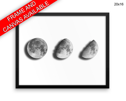 Moon Print, Beautiful Wall Art with Frame and Canvas options available Bedroom Decor