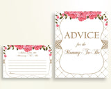 Advice Cards Baby Shower Advice Cards Roses Baby Shower Advice Cards Baby Shower Roses Advice Cards Pink White party organising U3FPX - Digital Product