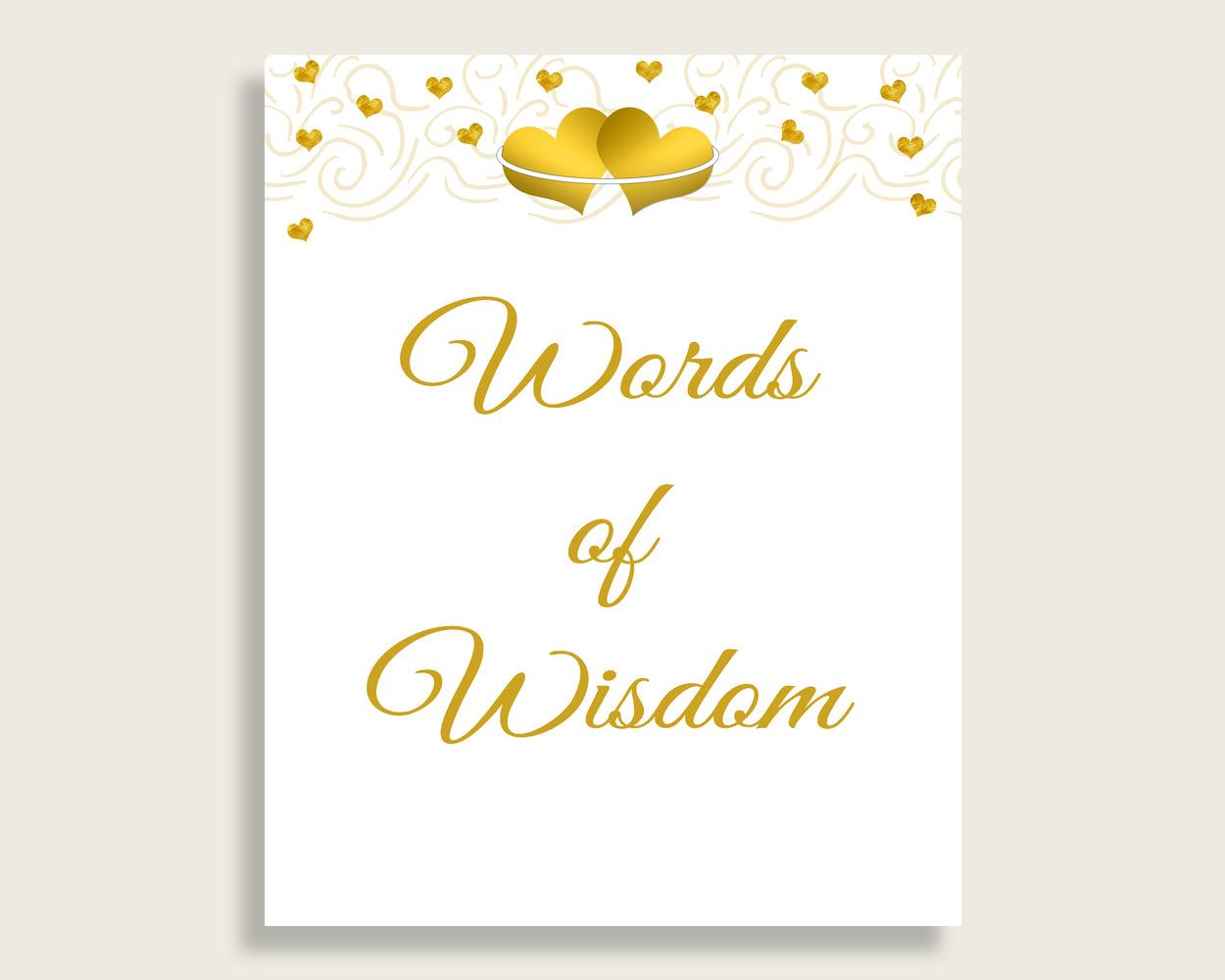 Words Of Wisdom Bridal Shower Words Of Wisdom Gold Hearts Bridal Shower Words Of Wisdom Bridal Shower Gold Hearts Words Of Wisdom 6GQOT