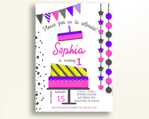 Cake Birthday Invitation Cake Birthday Party Invitation Cake Birthday Party Cake Invitation Girl any age invitation editable pdf WJ0AX - Digital Product