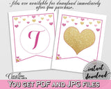 Banner in Glitter Hearts Bridal Shower Gold And Pink Theme, decorations banner,  pink and purple, printables, prints, digital print - WEE0X - Digital Product