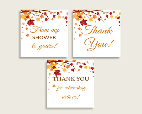Favor Tags Bridal Shower Favor Tags Fall Bridal Shower Favor Tags Bridal Shower Autumn Favor Tags Brown Yellow party planning YCZ2S