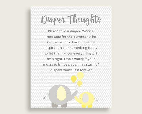 Diaper Thoughts Baby Shower Diaper Thoughts Yellow Baby Shower Diaper Thoughts Baby Shower Elephant Diaper Thoughts Yellow Gray W6ZPZ