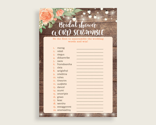 Word Scramble Bridal Shower Word Scramble Rustic Bridal Shower Word Scramble Bridal Shower Flowers Word Scramble Brown Beige prints SC4GE