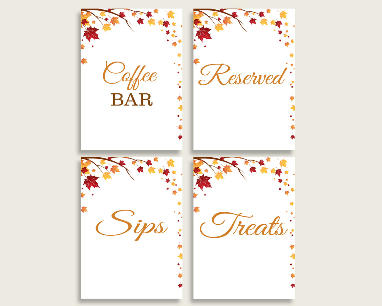 Table Signs Bridal Shower Table Signs Fall Bridal Shower Table Signs Bridal Shower Autumn Table Signs Brown Yellow party theme YCZ2S