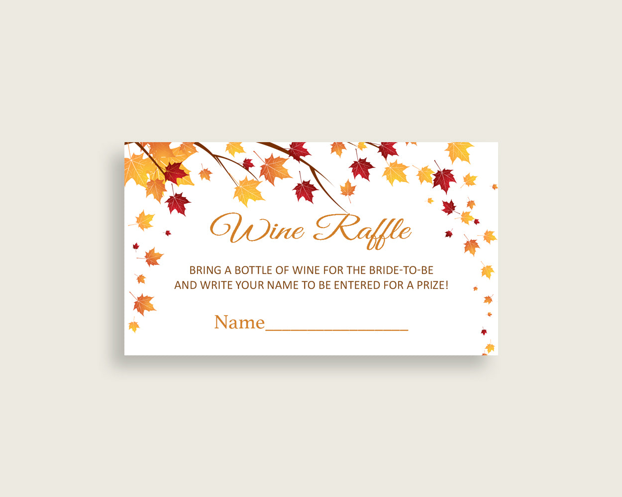 Wine Raffle Bridal Shower Wine Raffle Fall Bridal Shower Wine Raffle Bridal Shower Autumn Wine Raffle Brown Yellow printables YCZ2S