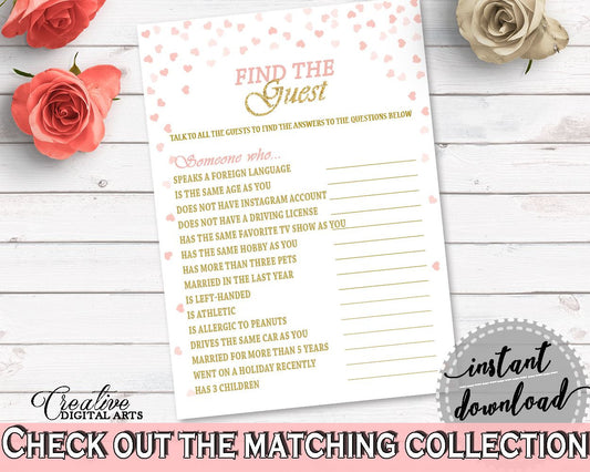 Find The Guest Bridal Shower Find The Guest Pink And Gold Bridal Shower Find The Guest Bridal Shower Pink And Gold Find The Guest Pink XZCNH - Digital Product