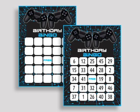 Video Game Bingo Cards Video Game Bingo Game Video Game Birthday Bingo Cards Black Blue Bingo 60 Cards Boy 5IAY6