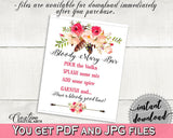 Bohemian Flowers Bridal Shower Bloody Mary Bar Sign in Pink And Red, good time sign, most popular, party decorations, party decor - 06D7T - Digital Product