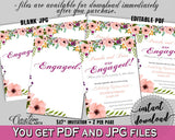 Watercolor Flowers Bridal Shower Engaged Invitation Editable in White And Pink, engagement, floral theme shower, party organizing - 9GOY4 - Digital Product