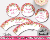 Cupcake Toppers And Wrappers Bridal Shower Cupcake Toppers And Wrappers Spring Flowers Bridal Shower Cupcake Toppers And Wrappers UY5IG - Digital Product