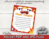 Diaper Thoughts Baby Shower Diaper Thoughts Fireman Baby Shower Diaper Thoughts Red Yellow Baby Shower Fireman Diaper Thoughts digital LUWX6 - Digital Product