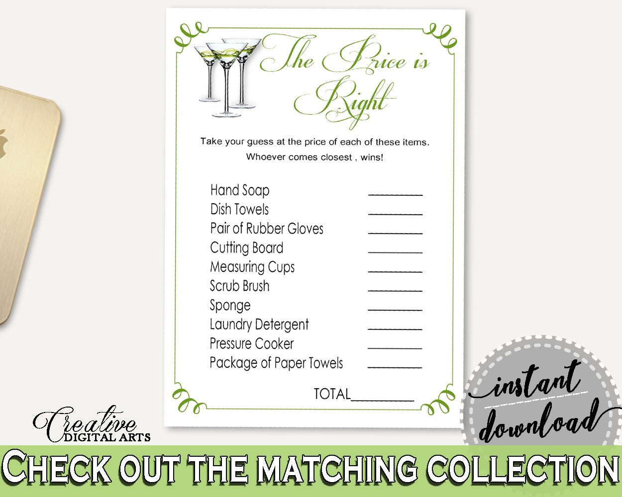 Price Is Right Bridal Shower Price Is Right Modern Martini Bridal Shower Price Is Right Bridal Shower Modern Martini Price Is Right ARTAN - Digital Product