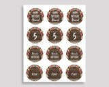 Wild One Birthday Cupcake Toppers, Feathers Birthday Cupcake Wrappers, Editable Brown Green Toppers Wrappers Boy Girl, Digital LQES5