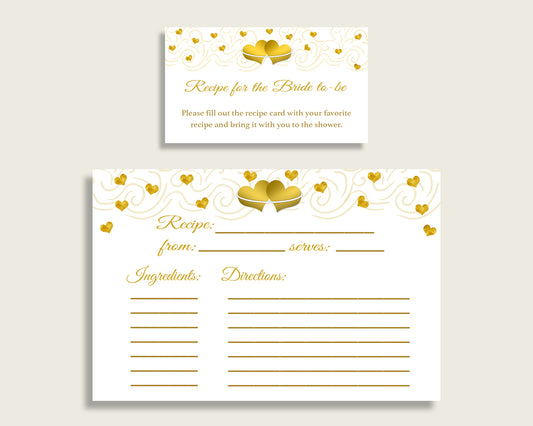 Recipe For The Bride To Be Bridal Shower Recipe For The Bride To Be Gold Hearts Bridal Shower Recipe For The Bride To Be Bridal Shower 6GQOT