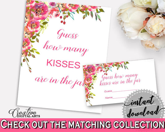 Kisses Guessing Game Bridal Shower Kisses Guessing Game Spring Flowers Bridal Shower Kisses Guessing Game Bridal Shower Spring Flowers UY5IG - Digital Product