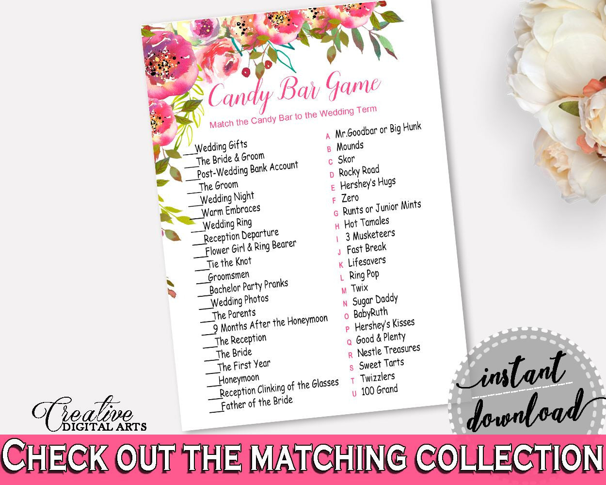 Candy Bar Game Bridal Shower Candy Bar Game Spring Flowers Bridal Shower Candy Bar Game Bridal Shower Spring Flowers Candy Bar Game UY5IG - Digital Product