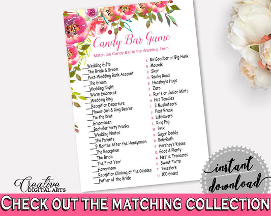 Candy Bar Game Bridal Shower Candy Bar Game Spring Flowers Bridal Shower Candy Bar Game Bridal Shower Spring Flowers Candy Bar Game UY5IG - Digital Product