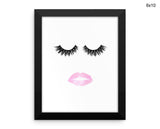 Lips Lashes Print, Beautiful Wall Art with Frame and Canvas options available Fashion Decor