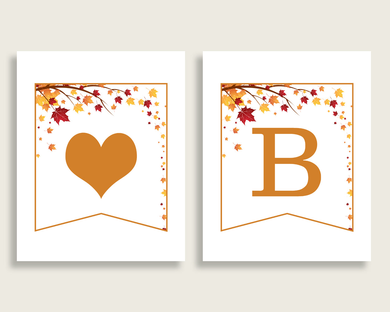 Banner Bridal Shower Banner Fall Bridal Shower Banner Bridal Shower Autumn Banner Brown Yellow instant download customizable files YCZ2S