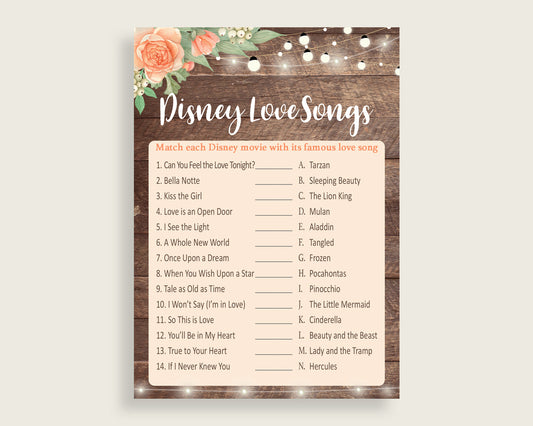 Disney Love Songs Game Bridal Shower Disney Love Songs Game Rustic Bridal Shower Disney Love Songs Game Bridal Shower Flowers Disney SC4GE