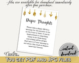 Diaper Thoughts Baby Shower Diaper Thoughts Gold Arrows Baby Shower Diaper Thoughts Baby Shower Gold Arrows Diaper Thoughts Gold White I60OO - Digital Product